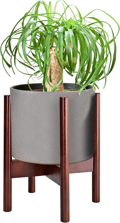 ZPirates Wood Plant Stand for Corner and Floor - Holds Tall/Short, Faux/Fake, Living Plants and Flowers - Adjustable Sideways, Fits Small to Large Round Planter Pots - Indoor, Outdoor Patio