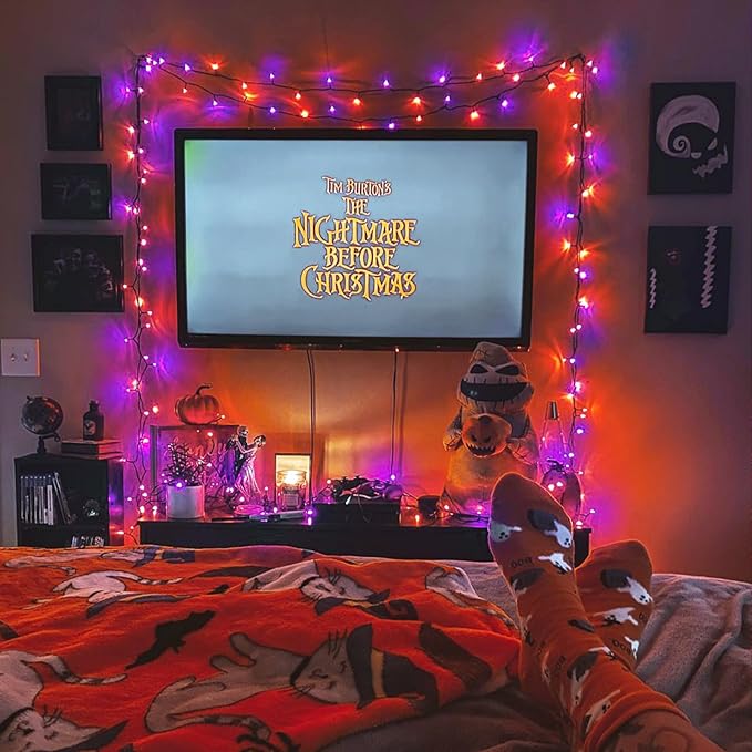 JMEXSUSS 800 LED Orange and Purple Halloween Lights, 272ft Halloween String Lights Outdoor Waterproof, 8 Modes Plug in Twinkle Light for Tree Party Decor