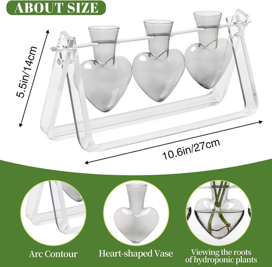 Clear Plant Terrarium Propagation Stations with Acrylic Stand Birthday Gifts for Women Office Home Decor