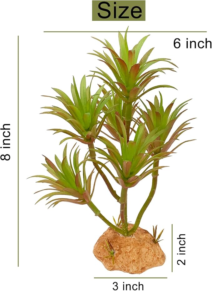 Woyrise Reptile Artificial Plants Terrarium Decor, Fake Desert Plants Bearded Dragon Tank Decorations Accessories fit Crested Gecko Leopard Lizard Chameleon Ball Python Snake Frog - Tillandsia