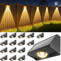 Solar Fence Lights Outdoor Waterproof High Brightness LED Spot Lens Deck Lights 7 Mode Warm & Cool White RGB Solar Powered Wall Lighting Decor for Outside Patio Step Backyard Railing Pool - 16 Pack