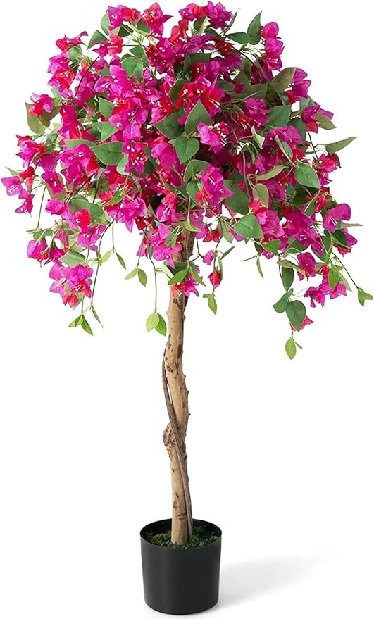 SAFEPLUS 4.5FT Bougainvillea Artificial Tree, Tall Fake Floor Plant for Indoor Outdoor Décor