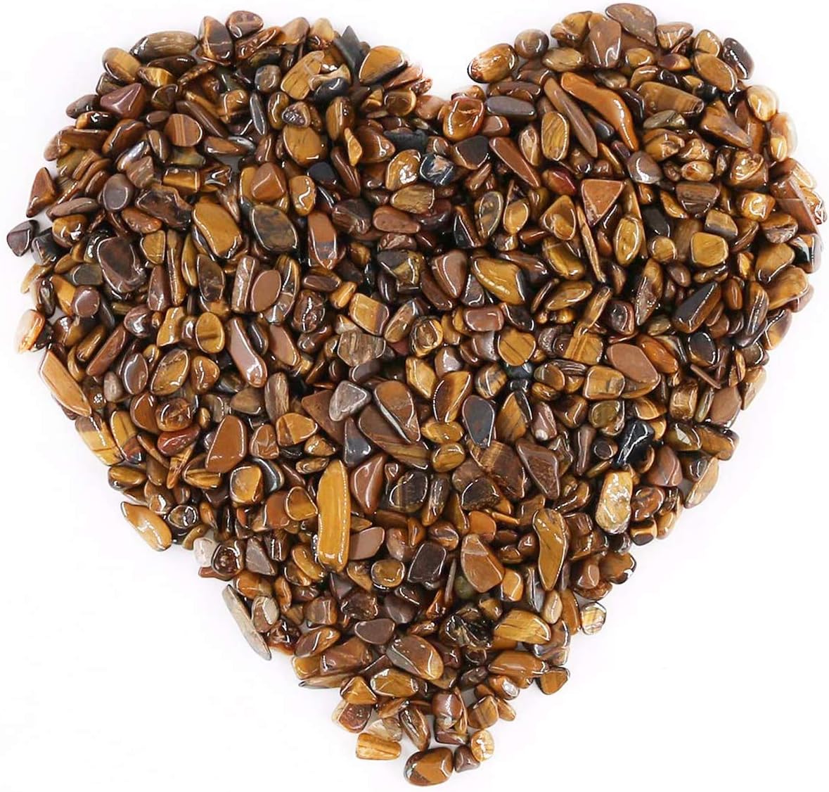 WAYBER Decorative Rocks, 1 Lb/460g (Fill 0.9 Cup) Tiger's Eye Stones Irregular Gem Pebbles Quartz Gravel for Aquarium Turtle Tank Decoration/Succulent Plants Ornament/Flowerpot Vase Landscape