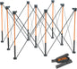 BORA Centipede CT9 36 inch Tall Portable Folding Workstand Workbench with Carry Strap, Collapsible, Construction Table, Support, Sawhorse, 4Ft X 4Ft, 36 inch Work Height, 3500lb Weight Capacity,Orange