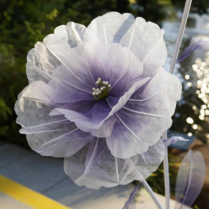 Giant Flowers for Decoration,Large Fake Flower with Standing Stems and Base,Big Artificial Flowers for Home Decor,Wedding Background Decor,Shop Window Display,Banquet,Garden Party (Purple)