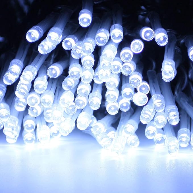 Extra-Long 500LED Christmas Lights Outdoor Indoor, Upgraded Cool White String Lights for Bedroom, Waterproof 13 Modes Plug in Twinkle Fairy String Lights for Home Party Wedding Garden (Cool White)