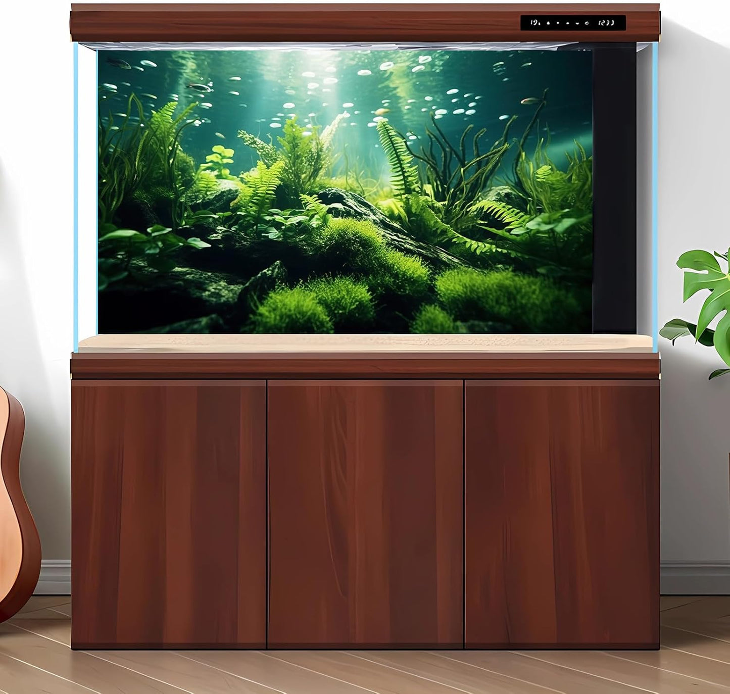Underwater Fish Tank Background Under The Sea Aquatic Plants Aquarium Background Ocean Floor Rock Terrarium Backgrounds Tropical Fish Green Seaweeds Aquarium Backgrounds for Fish Tank Decor 36x24in