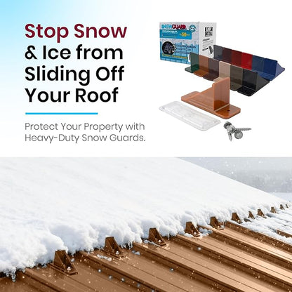 50 Pack Snow Guards for Metal Roofs – Includes Perfect Seal Gaskets & Screws – Heavy-Duty Polycarbonate Snow & Ice Stops – Prevents Sliding Snow | Copper | Made in USA