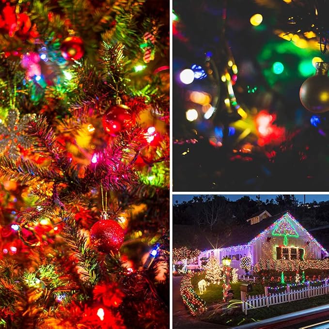 Christmas Lights - Battery Operated String Lights 50 LED String Lights Mini Lights with Auto-Timer and 8 Lighting Modes for Christmas Wreath Party Wedding Garden Home Decoration, Multicolor