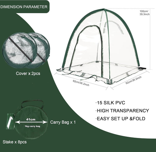 Portable Mini Greenhouse for Winter Gardening - Transparent PVC Pop Up Plant Protector Cover for Heat Preservation in Backyard