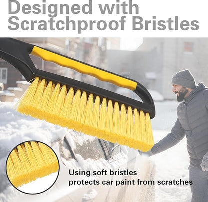 Snow Brush and Ice Scraper for Car Windshield,26.4" Window Scraper Deicer for Car SUV and Truck,Ice Scrapers and Brushes 2 in 1,Winter Car Automotive Exterior Accessories(1Pack Yellow)