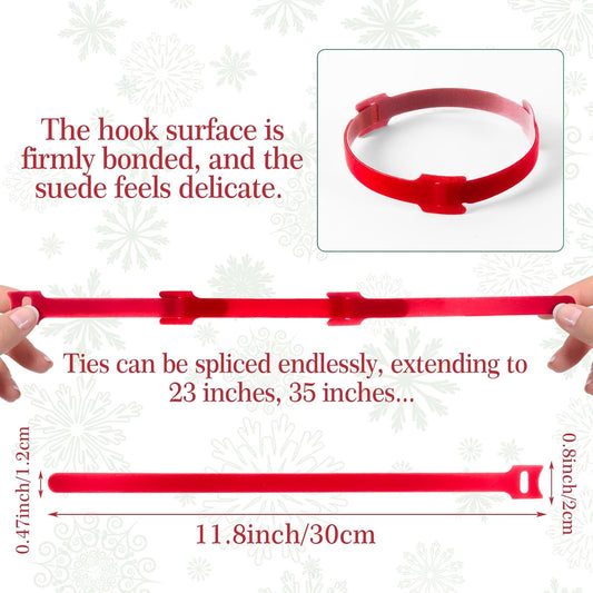 100 Pcs Christmas Garland Ties 12Inch Adjustable Holiday Garland Twist Ties for Holiday Halloween Tree Wreath Party Yard Wall Doorway Reusable Nylon Garden Cable Straps Decoration(Red)