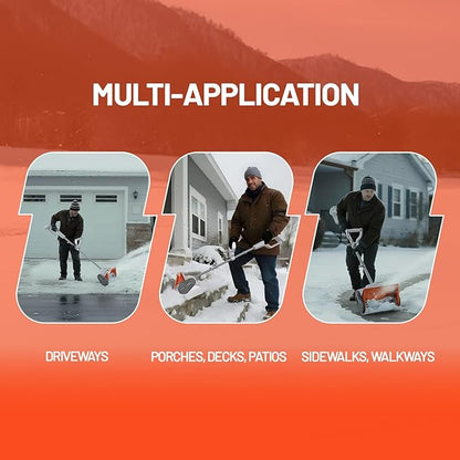 Litheli Electric Snow Shovel Cordless 20V, Brushless Lightweight Battery Powered Snow Blower with 4.0Ah Battery, Easy Snow Removal Tool for Driveways, Sidewalks, Patios and Decks