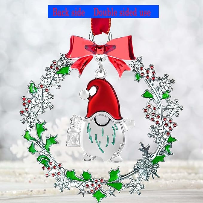 Christmas Ornaments 2025,Xmas Keepsake Pendant, Christmas Tree Ornament Handcrafted Metal DIY Hanging Craft Collectibles for Xmas Trees Home Party Party Gifts (Claus)