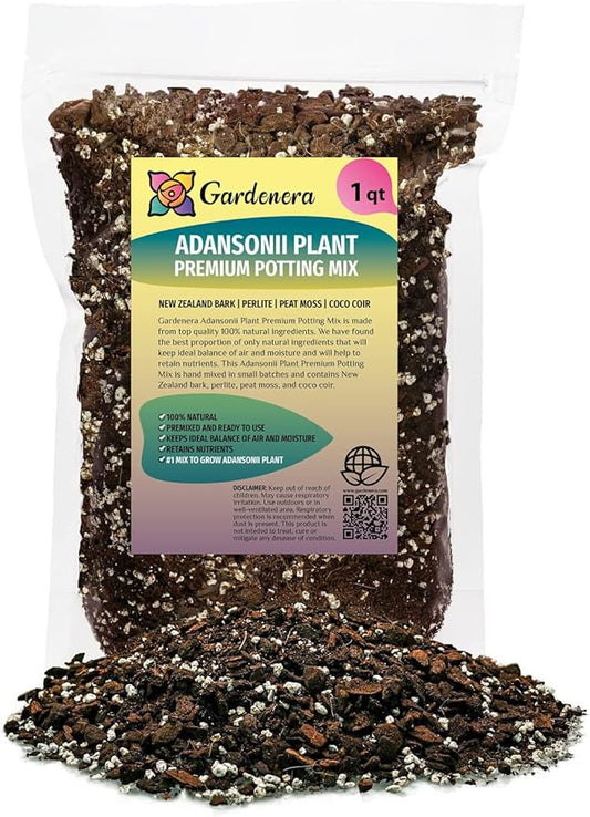 GARDENERA Monstera Adansonii Specialized Soil Mix - Improve Aeration, Drainage & Nutrient Retention - 1 Quart