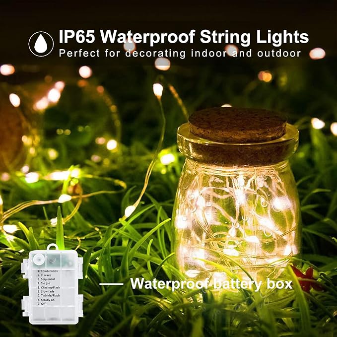 Upgraded 2Pack 140Ft 400 LED Fairy Lights Battery Operated with Remote & Timer, Waterproof Christmas String Lights Outdoor Indoor, Battery Twinkle Lights for Bedroom, Xmas, Parties, Tree, Garden Decor
