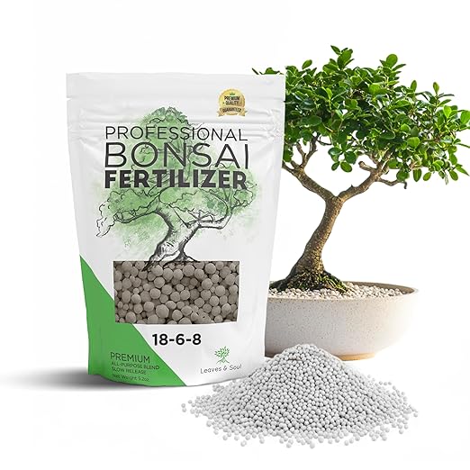 Leaves and Soul Bonsai Fertilizer Pellets |18-6-8 Slow Release Pellets for Seedlings, Mature Plants, All Tree Types | Multi-Purpose Blend & Gardening Supplies, No Fillers | 5.2 oz Resealable Packaging