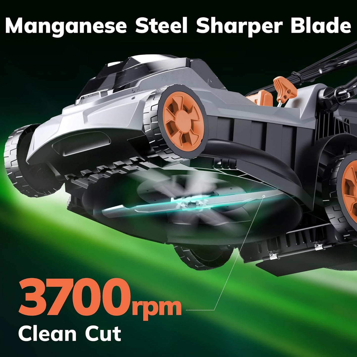 Keenstone Cordless Lawn Mower, 17" Electric Lawn Mower with Direct-Drive Brushless Motor, 2 x 20V 4.0Ah Battery, 6 Position Height Adjustable Push Mower for Yard & Thick Grass(35min Runtime)