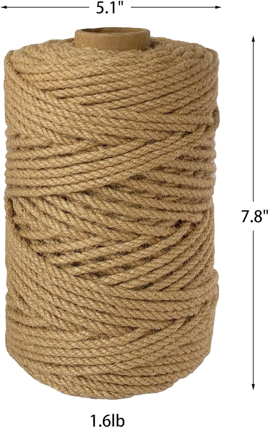 2-Pack Natural Jute Twine Rope, 4mm x 656ft Heavy Duty & Eco-Friendly - for Crafts, Gardening, Cat Scratching Post, Bundling & Hanging, 328Feet/Roll