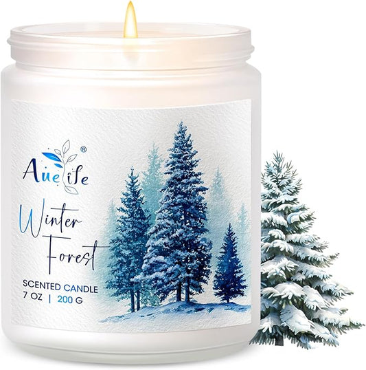 Winter Forest Candle - Holiday Scented Soy Candle for Home - Christmas Gifts for Women