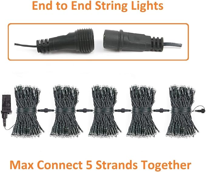 Connectable 300LED 99Ft 13Modes Christmas String Lights Outdoor Indoor | Extendable Green Wire Warm White Christmas Tree Lights with Timer | Twinkle Fairy Light Plug in for Xmas Tree(Warm White)