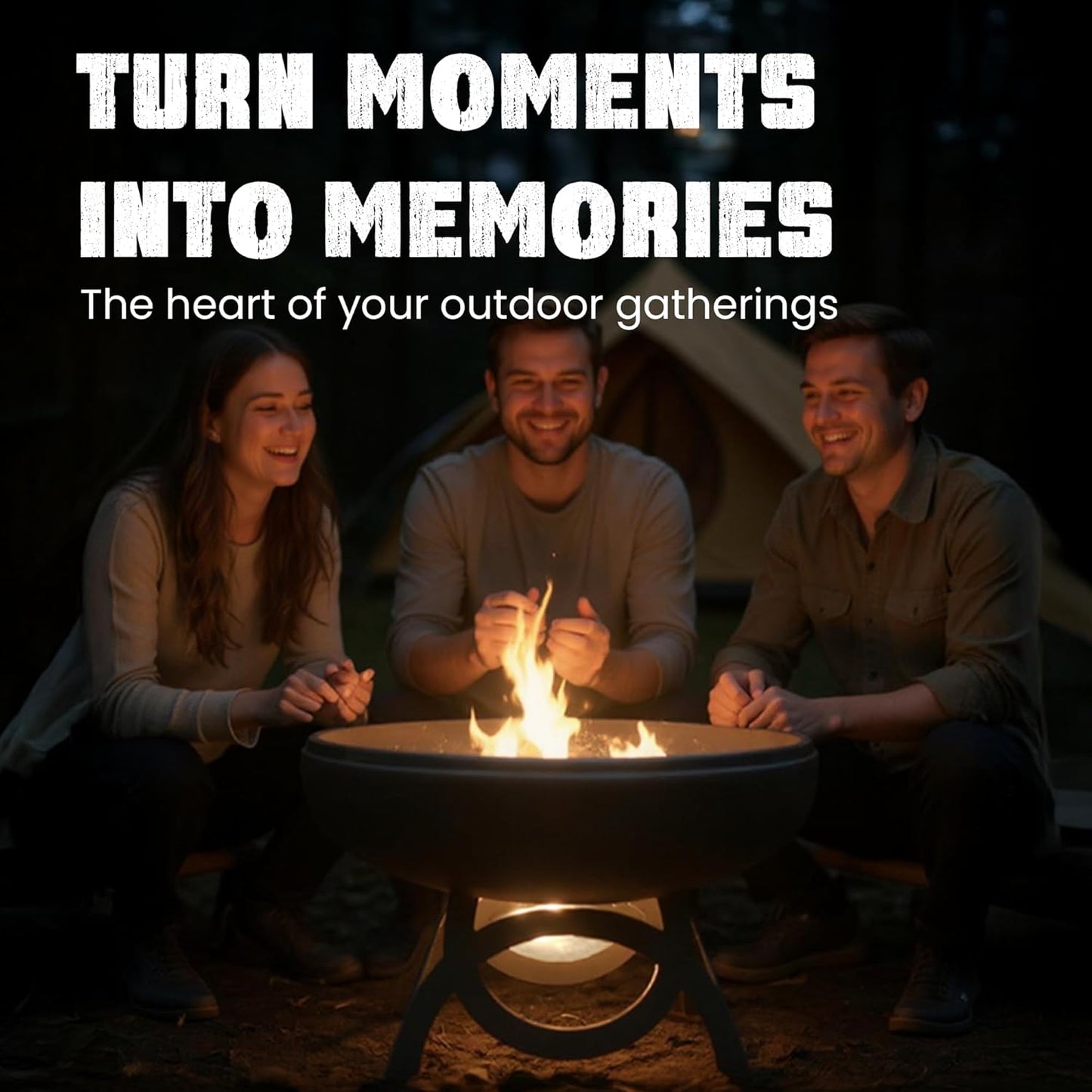 Liberty Fire Pit – Ohio Flame Wood Burning Outdoor Fire Pit - 42" Diameter with Standard Base (Made in USA)