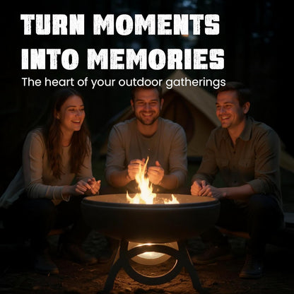 Liberty Fire Pit – Ohio Flame Wood Burning Outdoor Fire Pit - 42" Diameter with Standard Base (Made in USA)