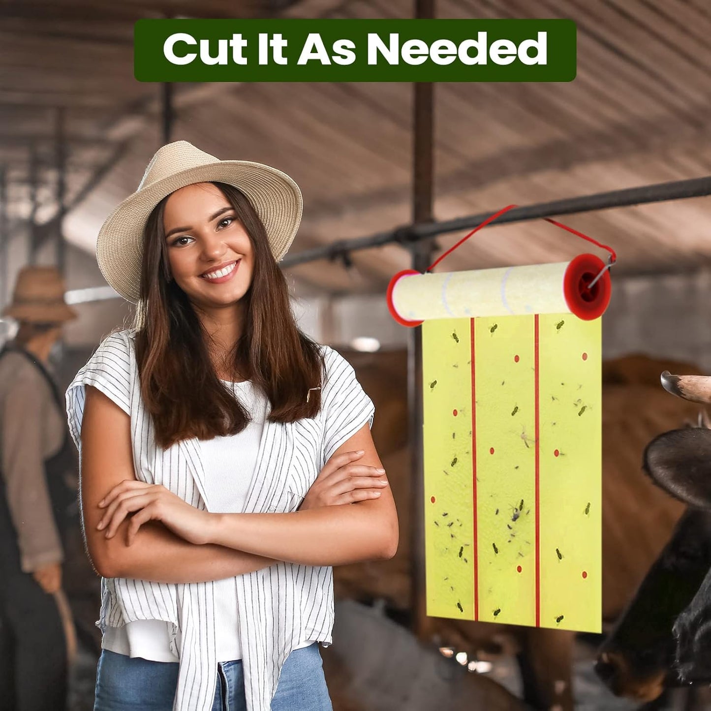 Qualirey 295 ft Giant Sticky Fly Traps, 30 Feet Fly Strips for Indoor Outdoor Hanging Flying Tapes Non Toxic Ribbon Fruit Gnat Killer for Mosquito Plants House Horse Stable (Fluorescent Green)