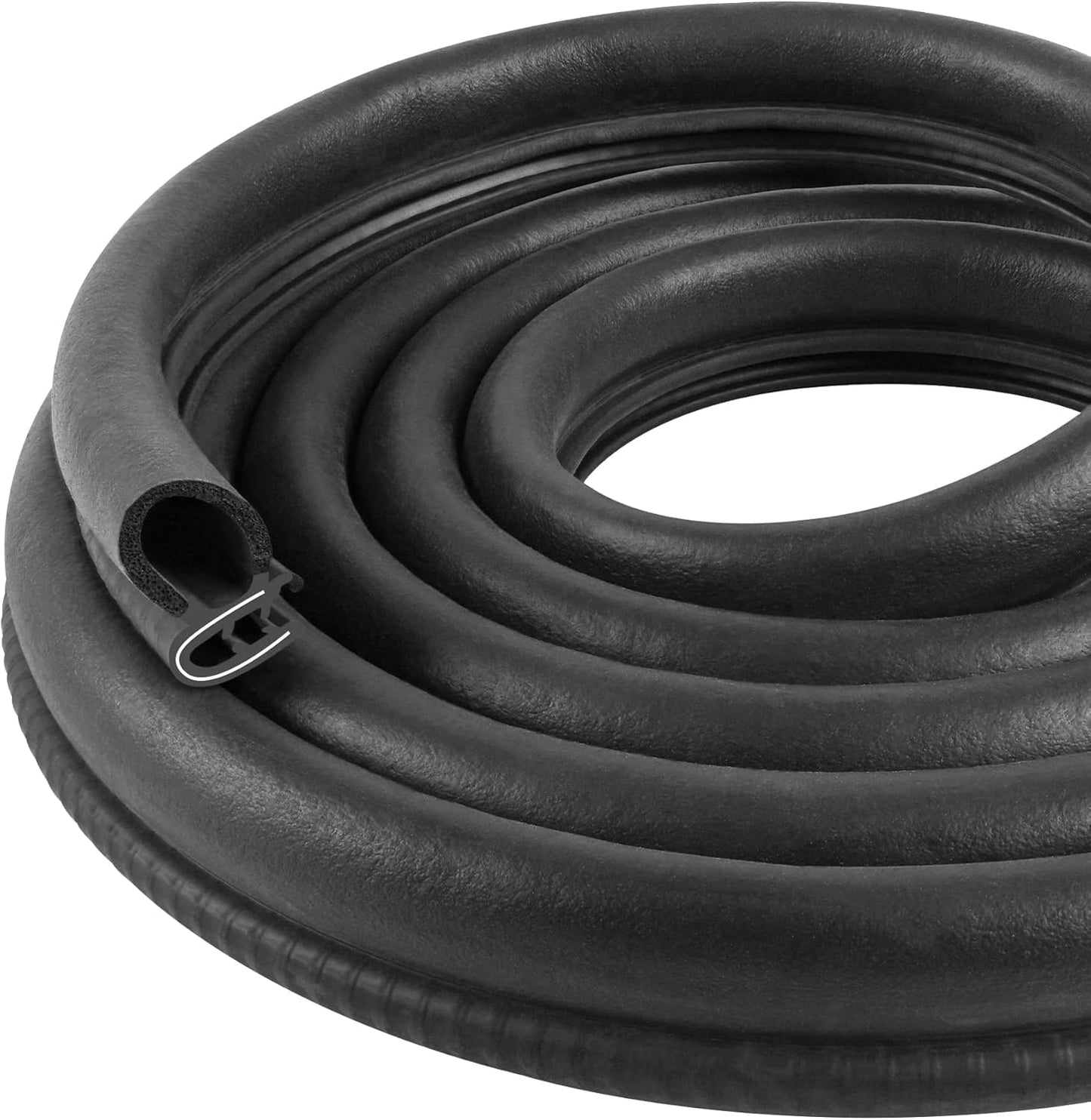 Automotive Door Weather Stripping 25Ft Car Door Rubber Edge Trim Seal Strip Gasket with Side Bulb for Car Bus Camper Boat RV Truck Doors