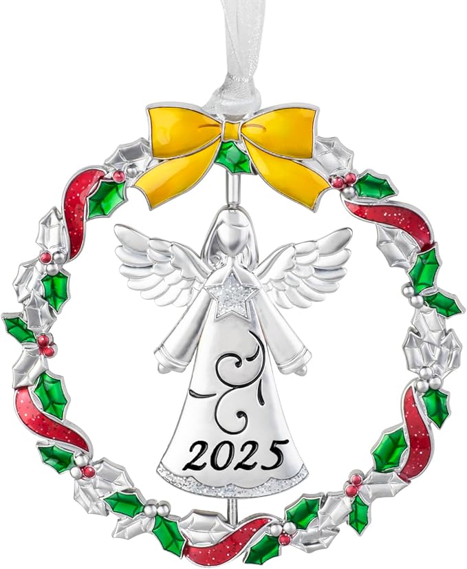 Laraine Christmas Tree Ornaments – 2025 Decorative Rotation Hanging Pendant of Car Charm Holiday Keepsake Gift Home Decor (Angel (2025))