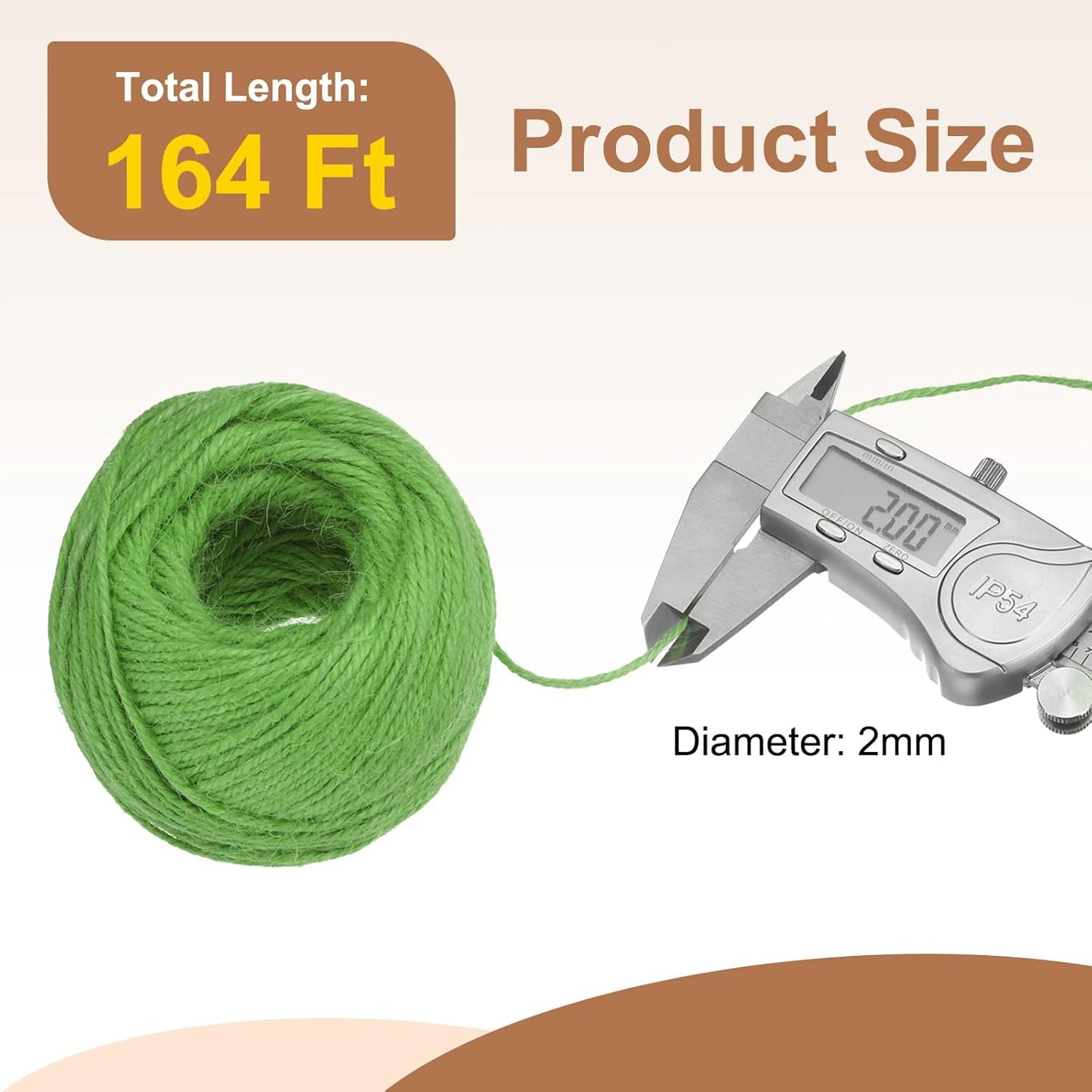 uxcell 164 Feet Natural Jute Twine String,2mm Thin Garden Twine Rope Colored Plant String Cord for DIY Art Crafts Gift Wrapping Decoration Packing Gardening Plant Hanger,Light Green