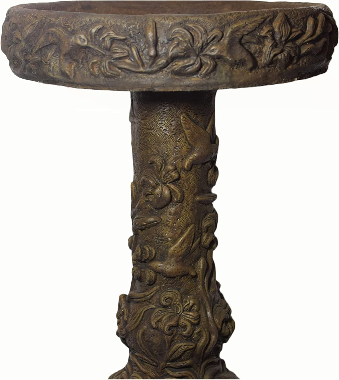 Hummingbird Birdbath- 27" h x 20" Dia- Espresso