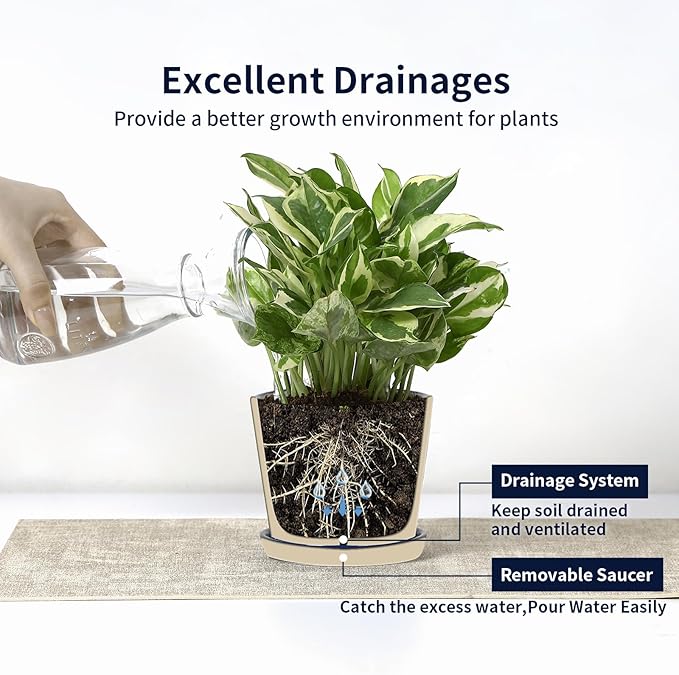 Selamica Ceramic Succulent Pots, 3.4 Inch Small Pots for Plants with Drainage Holes and Saucers, Succulent Planters for Indoor Plants, Cactus, Home Decor, Set of 4, Vintage Blue