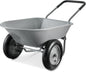Best Choice Products Dual-Wheel Home Utility Yard Wheelbarrow Garden Cart w/Built-in Stand for Lawn, Gardening, Construction - Gray