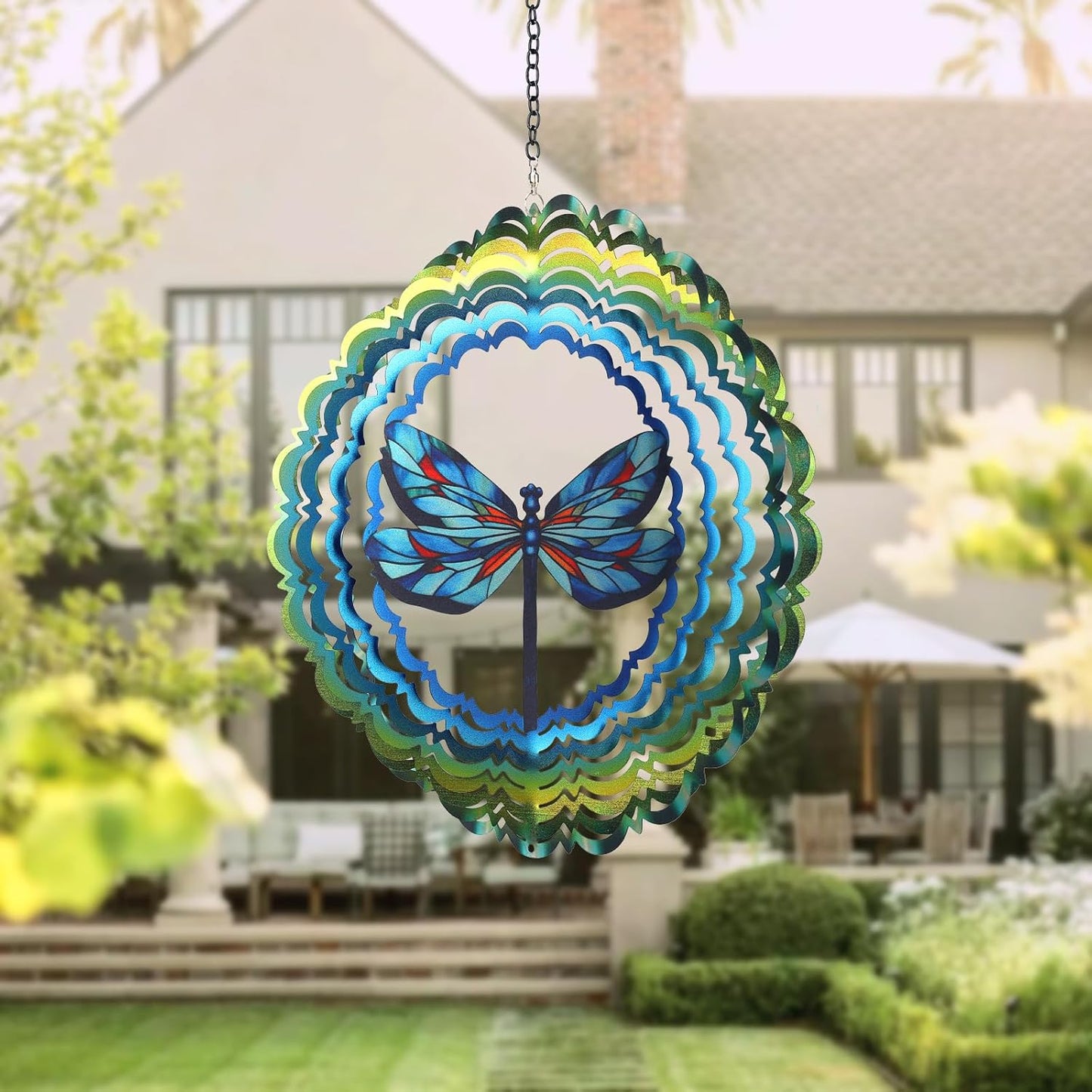 Wind Spinners Outdoor Dragonfly - Birthday Gifts for Women Mom Wife Grandma, Hanging Wind Sculptures Wind Spinners, 12 inch 3D Wind Spinner for Garden Decor for Outside, Garden, Patio, Yard, Outdoor