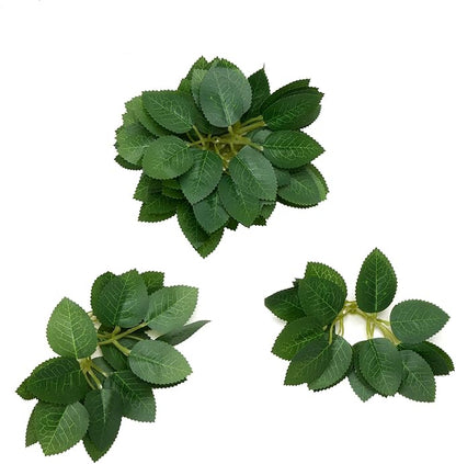 100 Pcs Artificial Green Rose Leaves Decoration,Bridal Wreath Decor,Wedding Party Birthday Proposal Decorations, Wreath/Green/Loose/Rose Leaves (green1)