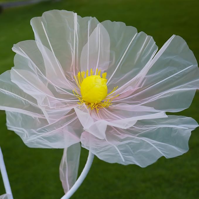 Giant Flowers for Decoration,3-Head Large Artificial Silk Flower with Standing Stems and Base for Party Banquet Wedding Reception Background Decor Home Decor (Pink Gradient)