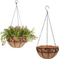 2 Pack 12 inch Metal Hanging Baskets for Plants Outdoor, Hanging Planters Basket with Coco Liners, Hanging Baskets Flower Pots for Garden, Patio, Deck, Porch Plants