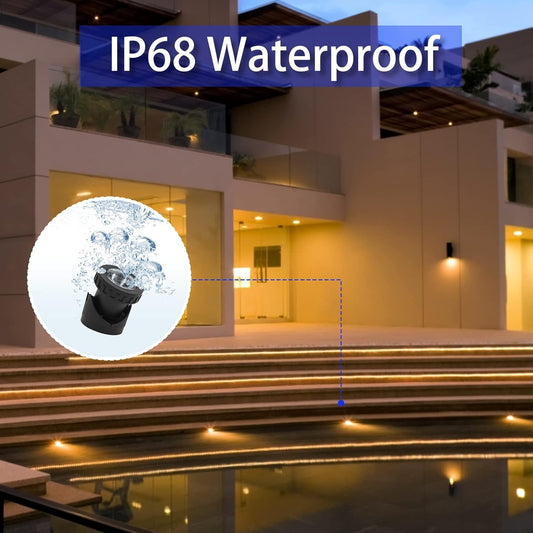 Warm White Pond Lights, Underwater Landscape Spotlights IP68 Waterproof Submersible Fountain Lights for Garden Yard Aquarium Pond Fountain Waterfall (1 Lights)