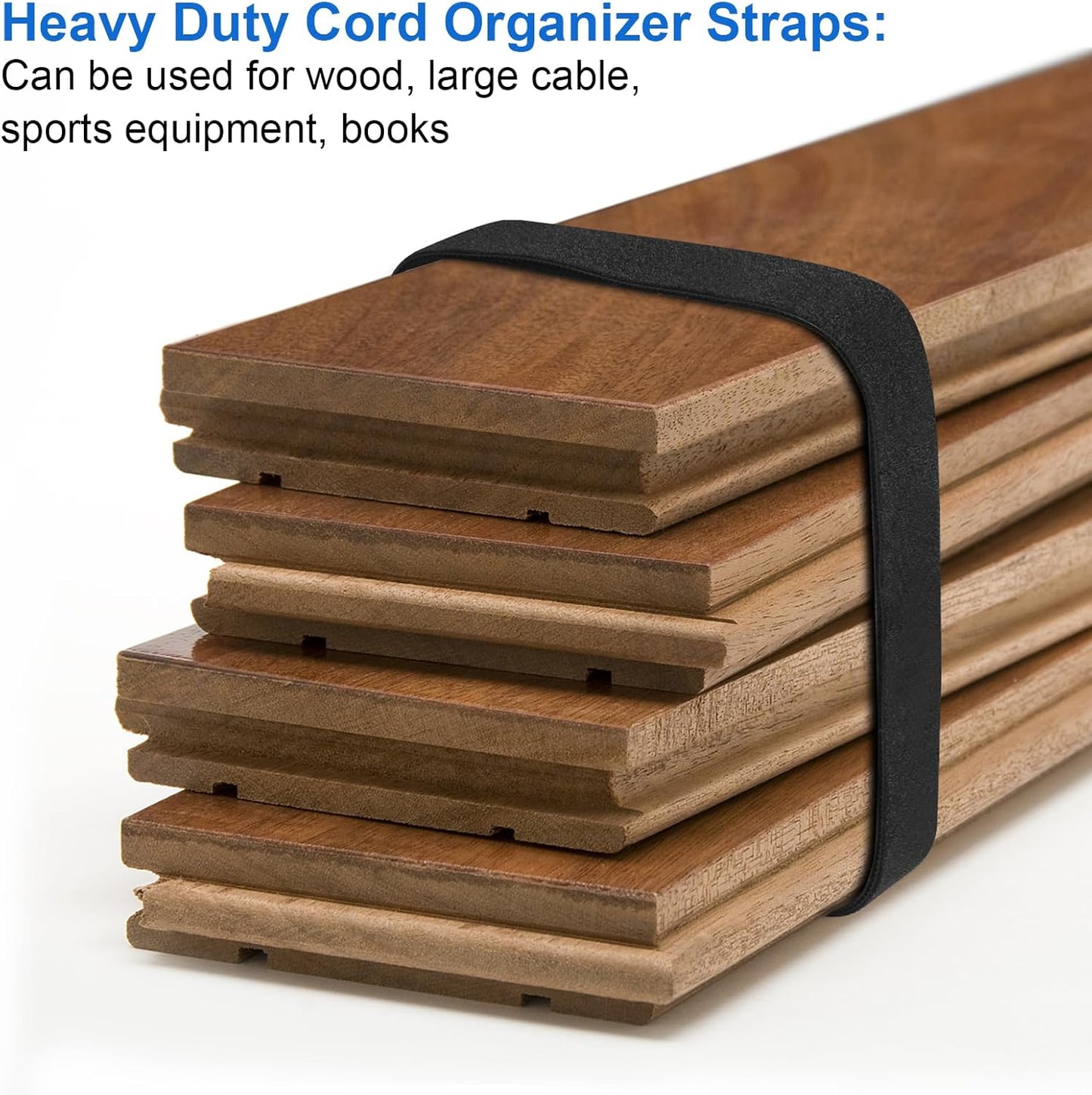 OneLeaf Hook and Loop Roll Reusable Fastening Cable Ties, 33ft x 1inch Black Heavy Duty Cord Organizer Straps, Free Cutting Multi-Purpose Cable Management Tape for Home and Office