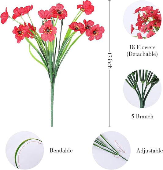 AGIRL 24 Bundles Artificial Flowers for Outdoor,No Fade Fake Plastic Flowers Faux Plants for Decoration Hanging Planters Indoor Outside Garden Porch Window Box Home Wedding Farmhouse