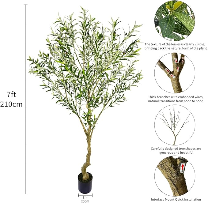 7ft Artificial Olive Tree Fake Tree Interior Decoration Tree Artificial Tree Fauk Tree