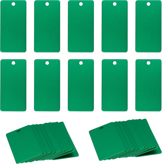StayMax Anodized Aluminum Engraving Blanks 1x2 Inch 50 Pack (Green)