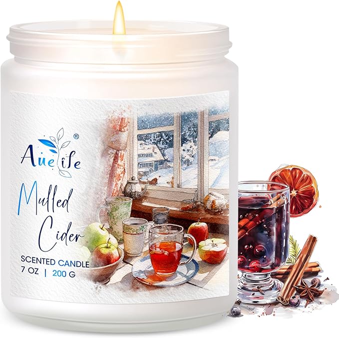 Mulled Cider Candle - Holiday Scented Candle for Home - Winter Christmas Gifts
