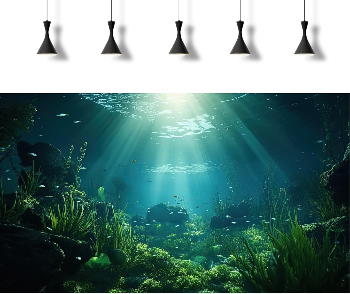 Underwater Fish Tank Background Under The Sea Aquarium Background Ocean Floor Aquatic Plants Fish Tank Backgrounds Deep Sea Sunray Tropical Aquarium Fish Reptile Tank Backgrounds 60x24in