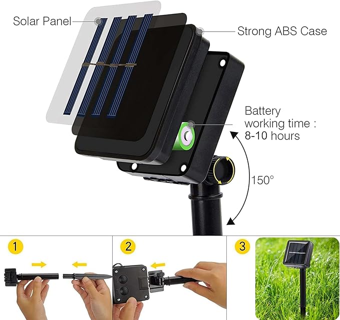 KENTA Solar Christmas Lights Outdoor 4 Pack 160FT 400 LED Solar String Lights with 8 Lighting Modes Waterproof Fairy Tree Lights for Yard Garden Patio Tree Christmas Decoration (Multicolor)