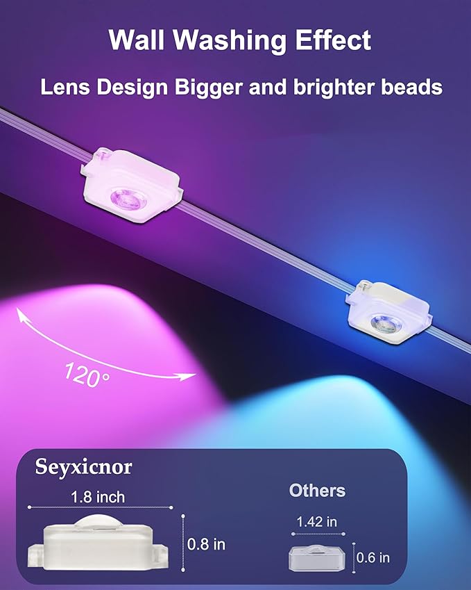 Smart Permanent Outdoor Lights, 100ft with 60 RGBW+IC LED String Lights, IP67 Waterproof Eaves Light with 108 Scene Modes for Halloween Christmas Birthday Holiday Party, APP/Remote Control