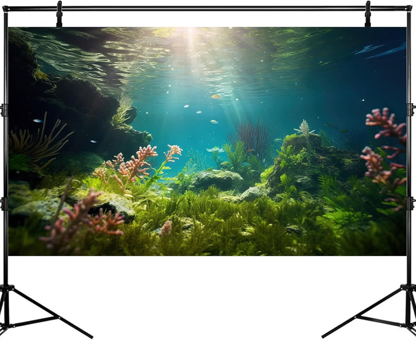 Ocean Floor Fish Tank Background Under The Sea Aquarium Background Underwater Aquatic Plants Sunray Terrarium Backgrounds Deep Sea Rock Tropical Aquarium Fish Tank Backgrounds Decors 72x24in