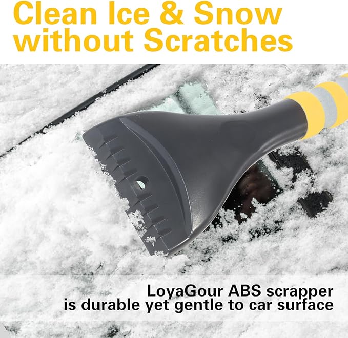 Snow Brush and Ice Scraper for Car Windshield,26.4" Window Scraper Deicer for Car SUV and Truck,Ice Scrapers and Brushes 2 in 1,Winter Car Automotive Exterior Accessories(2Pack Yellow)