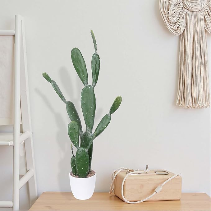 35Inch Artificial Cactus Faux Cacti Fake Cactus Saguaro Potted Plants for Indoor Outdoor Home Offices Store Decoration